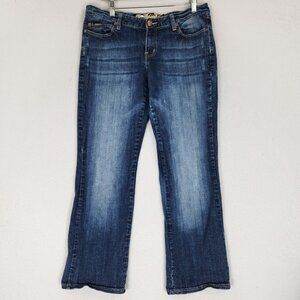 Enyce Jeans Juniors 13 Blue Womens Mid Rise Boot Cut Dark Wash Y2K Streetwear